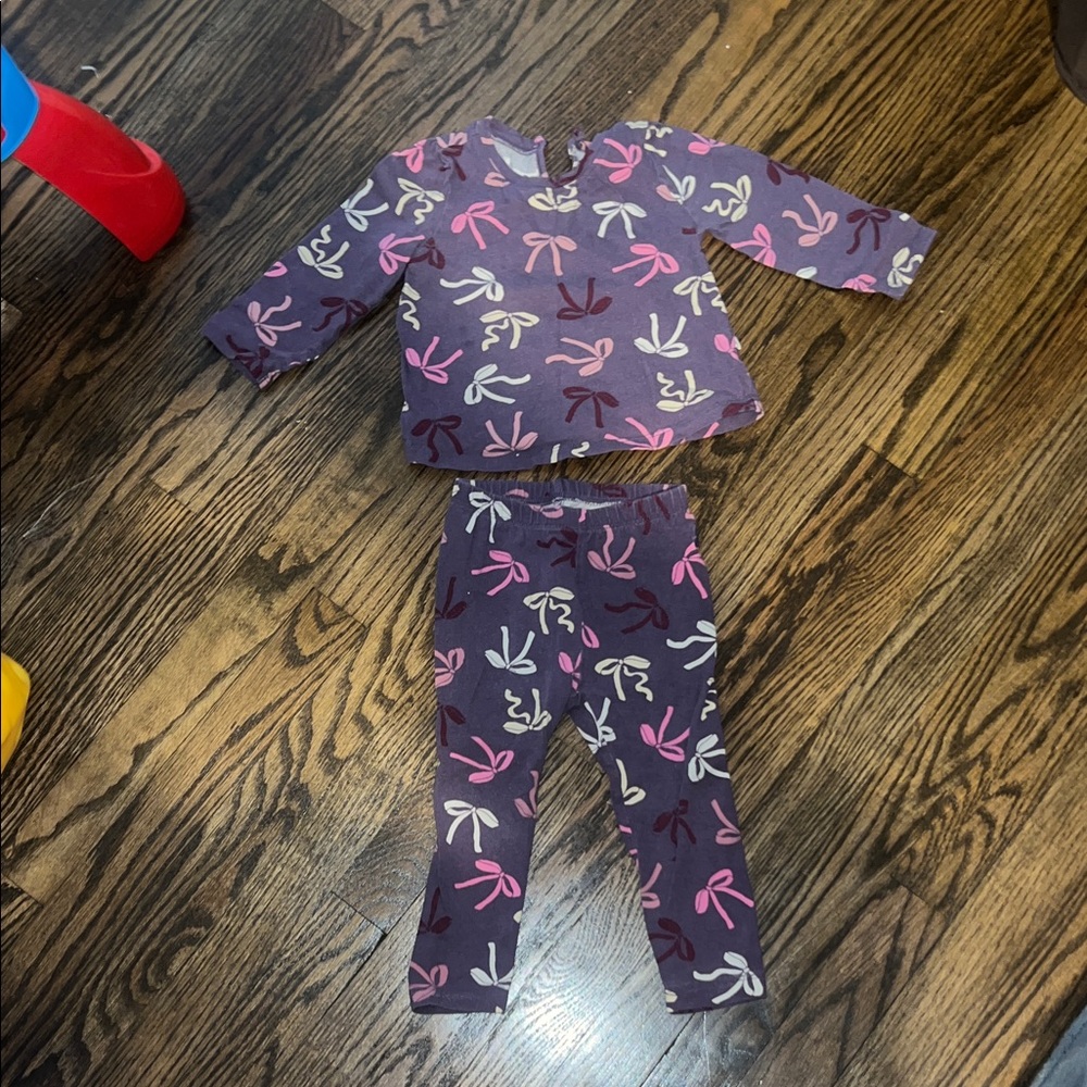 GAP Kids Matching Set - Purple with Pink and White Bows